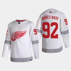 Men's Detroit Red Wings Vladislav Namestnikov #92 2021 Season Reverse Retro Authentic White Jersey