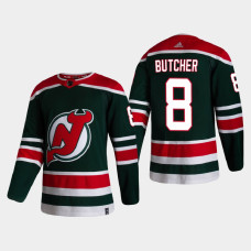 Men's New Jersey Devils Will Butcher #8 2021 Season Reverse Retro Authentic Special Edition Green Jersey