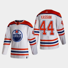 Men's Edmonton Oilers Zack Kassian #44 2021 Season Reverse Retro Authentic Special Edition White Jersey