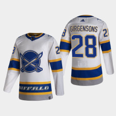 Men's Buffalo Sabres Zemgus Girgensons #28 2021 Season Reverse Retro Authentic Special Edition White Jersey