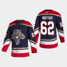 Men's Florida Panthers Brandon Montour #62 Season Reverse Retro Authentic Navy Jersey With 2023 Stanley Cup Patch