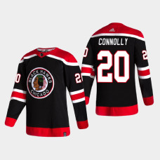 Men's Chicago Blackhawks Brett Connolly #20 2021 Season Reverse Retro Authentic Black Jersey