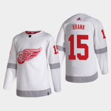 Men's Detroit Red Wings Jakub Vrana #15 2021 Season Reverse Retro Authentic White Jersey