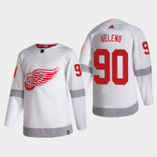 Men's Detroit Red Wings Joe Veleno #90 2021 Season Reverse Retro Authentic White Jersey