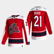 Men's Columbus Blue Jackets Josh Dunne #21 2021 Season Reverse Retro Authentic Red Jersey