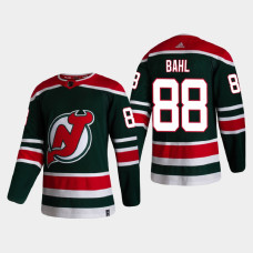 Men's New Jersey Devils Kevin Bahl #88 2021 Season Reverse Retro Authentic Green Jersey