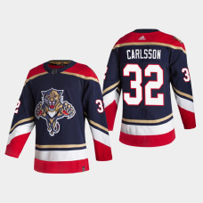 Men's Florida Panthers Lucas Carlsson #32 Season Reverse Retro Authentic Navy Jersey With 2023 Stanley Cup Patch