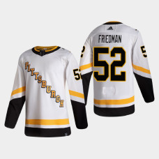 Men's Pittsburgh Penguins Mark Friedman #52 2021 Season Reverse Retro Authentic White Jersey