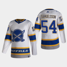 Men's Buffalo Sabres Mattias Samuelsson #54 2021 Season Reverse Retro Authentic White Jersey