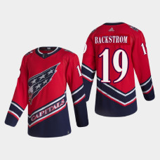 Men's Washington Capitals Nicklas Backstrom #19 2021 Season Reverse Retro Authentic Red Jersey