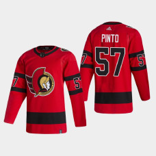 Men's Ottawa Senators Shane Pinto #57 2021 Season Reverse Retro Authentic Red Jersey