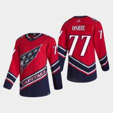 Men's Washington Capitals T.J. Oshie #77 2021 Season Reverse Retro Authentic Red Jersey