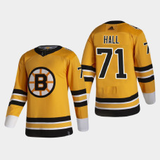 Men's Boston Bruins Taylor Hall #71 2021 Season Reverse Retro Authentic Gold Jersey