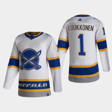 Men's Buffalo Sabres Ukko-Pekka Luukkonen #1 2021 Season Reverse Retro Authentic White Jersey