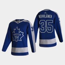 Men's Toronto Maple Leafs Veini Vehvilainen #35 2021 Season Reverse Retro Authentic Blue Jersey