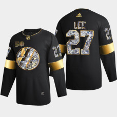 New York Islanders Anders Lee #27 Golden Diamond Black 2022-23 Jersey 50th Anniversary