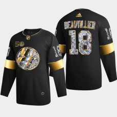 New York Islanders Anthony Beauvillier #18 Golden Diamond Black 2022-23 Jersey 50th Anniversary