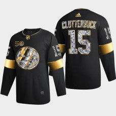 New York Islanders Cal Clutterbuck #15 Golden Diamond Black 2022-23 Jersey 50th Anniversary