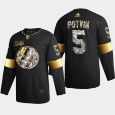 New York Islanders Denis Potvin #5 Golden Diamond Black 2022-23 Jersey 50th Anniversary