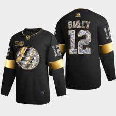 New York Islanders Josh Bailey #12 Golden Diamond Black 2022-23 Jersey 50th Anniversary