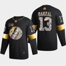 New York Islanders Mathew Barzal #13 Golden Diamond Black 2022-23 Jersey 50th Anniversary