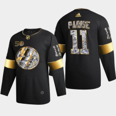 New York Islanders Zach Parise #11 Golden Diamond Black 2022-23 Jersey 50th Anniversary