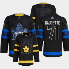 Toronto Maple Leafs Adam Gaudette #71 Alternate Black 2022 Jersey Drew house