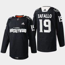 Los Angeles Kings Alex Iafallo #19 Hockey Wood Black 2022 Jersey Warm-Up