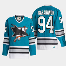 San Jose Sharks Alexander Barabanov #94 Team Classics Teal 2022 Jersey Authentic