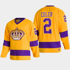 Los Angeles Kings Alexander Edler #2 Team Classics Gold 2022 Jersey Throwback