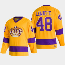 Los Angeles Kings Brendan Lemieux #48 Team Classics Gold 2022 Jersey Throwback