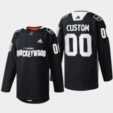 Los Angeles Kings Custom #00 Hockey Wood Black 2022 Jersey Warm-Up