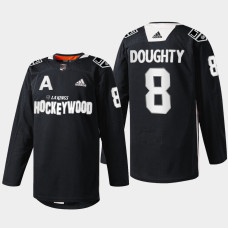 Los Angeles Kings Drew Doughty #8 Hockey Wood Black 2022 Jersey Warm-Up