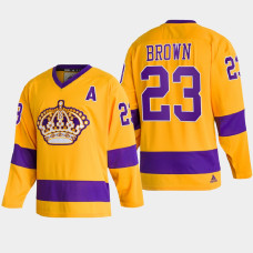 Los Angeles Kings Dustin Brown #23 Team Classics Gold 2022 Jersey Throwback