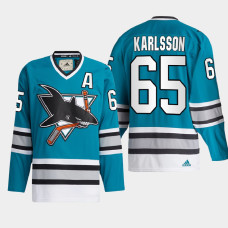 San Jose Sharks Erik Karlsson #65 Team Classics Teal 2022 Jersey Authentic