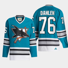 San Jose Sharks Jonathan Dahlen #76 Team Classics Teal 2022 Jersey Authentic