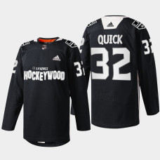 Los Angeles Kings Jonathan Quick #32 Hockey Wood Black 2022 Jersey Warm-Up