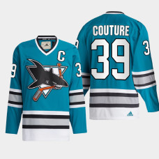 San Jose Sharks Logan Couture #39 Team Classics Teal 2022 Jersey Authentic