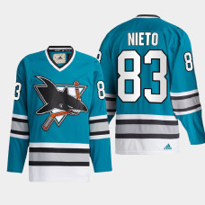 San Jose Sharks Matt Nieto #83 Team Classics Teal 2022 Jersey Authentic