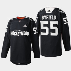 Los Angeles Kings Quinton Byfield #55 Hockey Wood Black 2022 Jersey Warm-Up