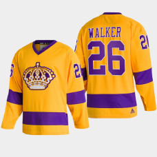 Los Angeles Kings Sean Walker #26 Team Classics Gold 2022 Jersey Throwback