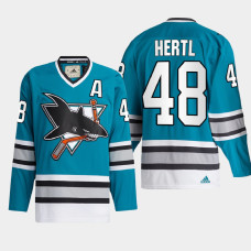 San Jose Sharks Tomas Hertl #48 Team Classics Teal 2022 Jersey Authentic