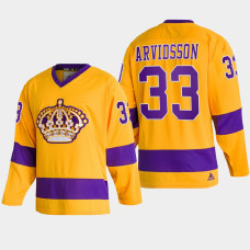 Los Angeles Kings Viktor Arvidsson #33 Team Classics Gold 2022 Jersey Throwback