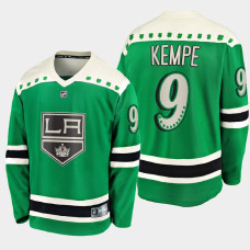 Men's Los Angeles Kings Adrian Kempe #9 2021 St. Patrick's Day Green Jersey