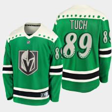 Men's Vegas Golden Knights Alex Tuch #89 St. Patrick's Day Green Jersey With 2023 Stanley Cup Patch