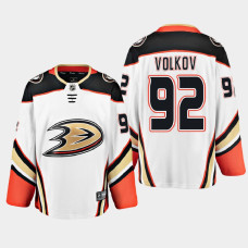 Men's Anaheim Ducks Alexander Volkov #92 Away 2021 White Jersey