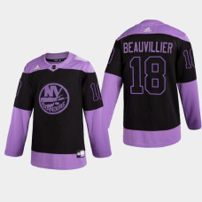 New York Islanders anthony beauvillier 2021 Hockey Fights Cancer Night Purple Jersey