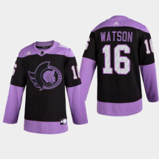 Ottawa Senators Austin Watson 2021 Hockey Fights Cancer Night Purple Jersey