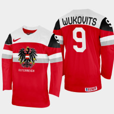 Ali Wukovits 2022 IIHF World Championship Austria Hockey Jersey Red #9 Uniform