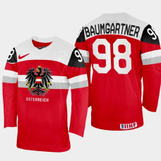 Benjamin Baumgartner 2022 IIHF World Championship Austria Hockey Jersey Red #98 Uniform